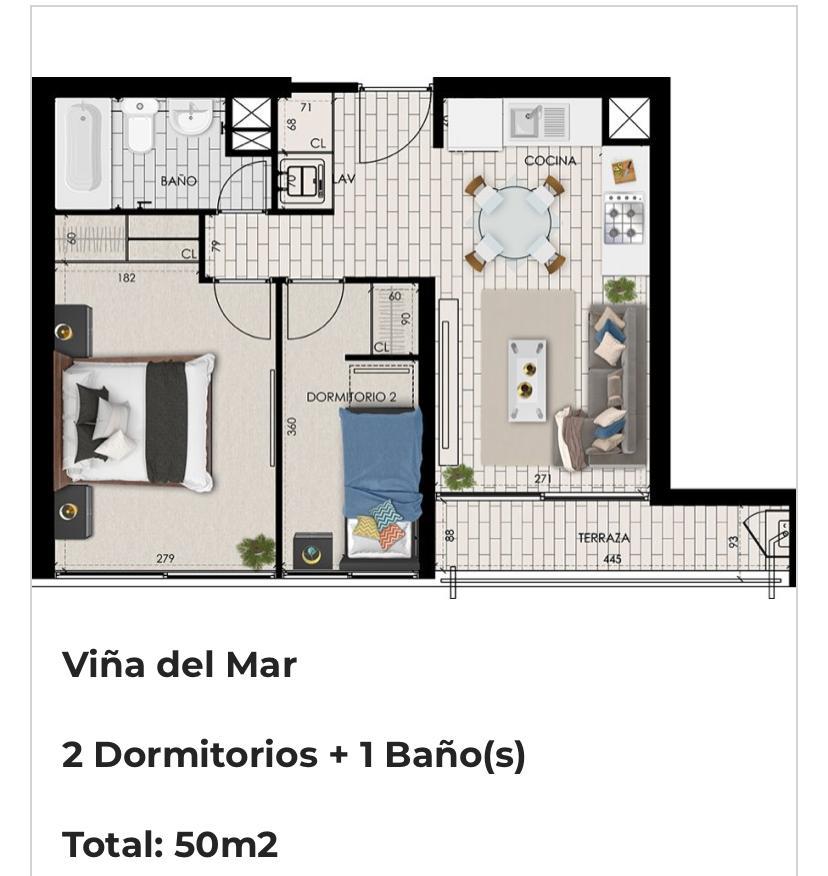 Oportunidad Depto 2D1B Condominio Panorámico Viña Del Mar Gomez Carreño - Imagen 19